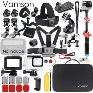 Vamson voor Gopro Statief Monopod Hoofd Borstband Mount voor go pro hero 7 Zwart 6 5 Camera Accessoire Set Behuizing case VS72