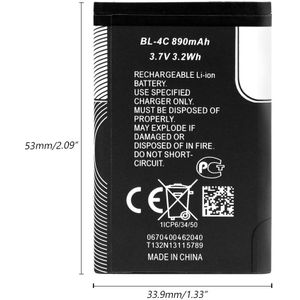 Lithium Li-Po Telefoon Batterij 3.7V 890Mah BL4C BL-4C Batterij Voor Nokia 6301 7270 7705 8208 6136S 6125 6260 6300 6102i 6170