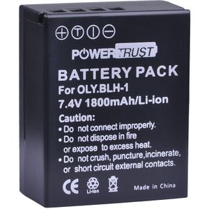 PowerTrust 1Pc BLH-1 BLH1 1800mAh Vervangende Batterij voor Olympus E-M1 Mark II Camera
