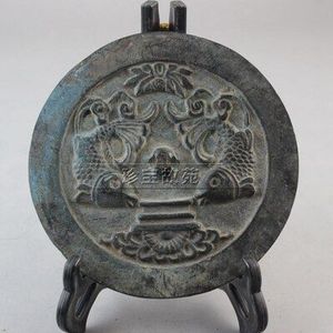Fijne antieke bronzen spiegel van Han Dynastie Pisces
