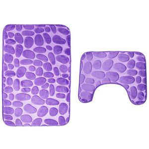 2 Stks/set Badkamer Wc Tapijt Mat Non Slip Extra Mat Zuig Grip Met Rubber Backing Trechter Geplaveide Bad Anti-slip Tapijt