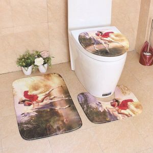 Zeegle Tapijt Voor Badkamer 3 Stks/set Badmat Flanel Badkamer Tapijt Set Wc Mat Absorberende Cover Wc Bad Tapijt Badkamer mat