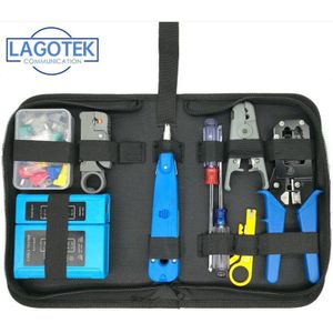 RJ45 RJ11 CAT5e CAT6 Draagbare Lan Netwerk Reparatie Tool Kit Utp Kabel Tester En Tang Crimp Crimper Plug klem Pc