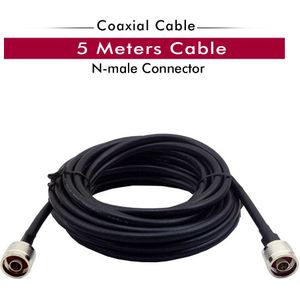 5 meter Zwart RG6 Coaxiale Kabel N Male naar N Male Connector Low Loss Coax Kabel voor Aansluiten Antenne en signaal Booster