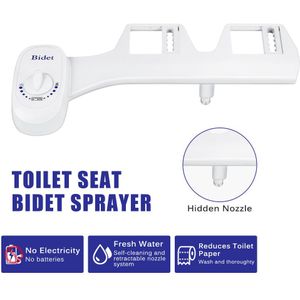 Non-Electric Toilet Seat Bidet Attachment Toilet Bidet Self-Cleaning Nozzle-Fresh Water Bidet Sprayer Mechanical Washing