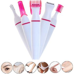 Kemei 5 In 1 Vrouwen Ontharing Vrouwen Scheerapparaat Vrouwelijke Scheren Machine Elektrische Trimmer Scheermes Bikini voor Wenkbrauw Gezicht Onderarm