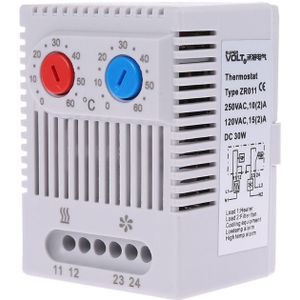 Kleine compact verstelbare temperatuur controller ZR011 dual thermostaat aansluiten heater fan voor kast ZR 011