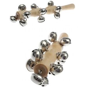 Houten Metalen Hand Bell Ring Shaker Stick Muziekinstrument Kinderen Onderwijs Speelgoed Gezond En Veilig Interactive Toy Cadeaus Voor Baby 'S