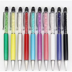 10 Pcs 2in1 Crystal Point Diamond Stylus Screen Capacitieve Touch Stylus Pen Voor Universal Pad Tablet + Balpen pen