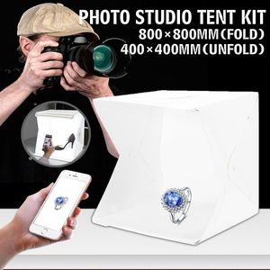 Draagbare Vouwen Lichtbak Fotografie Studio Softbox Led Light Soft Box Tent Kit Voor Telefoon Camera Foto Achtergrond