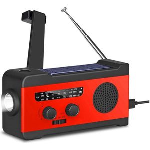 Solar Emergency Am Fm Wb Radio Met Zaklamp Sos Alarm Dynamo Hand Crank Noaa Radio 2000Mah Power Bank Voor mobiele Telefoon