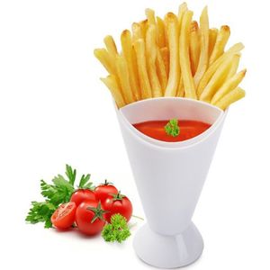 Diverse Saus Opslag Schotel Platen Servies Creatieve Lui Snack 2 Grid Plastic Kom Franse Fry Chips Salade Kegel Dompelen Cup
