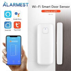 Alarmest Wifi Deur Sensor Smart Home Draadloze Wifi Deur Sensor Met Alexa Google Home Alarm Security Power Door Tuya