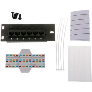 6 Poort CAT5 CAT5E Patch Panel RJ45 Networking Wall Mount Rack Beugel