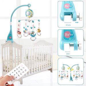 Afstandsbediening Mobiele Muzikale Baby Wieg Speelgoed Licht Bel Rammelaar Decoratie Speelgoed Voor Wieg Wieg Bel Projector Voor Pasgeboren Baby 'S