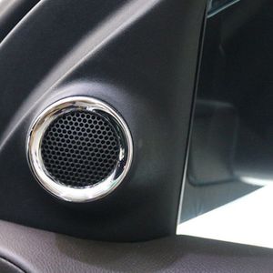 Innerlijke Front Trim Chrome Speaker Cover Draagbare Stereo Ring Abs Plastic Paar Protector