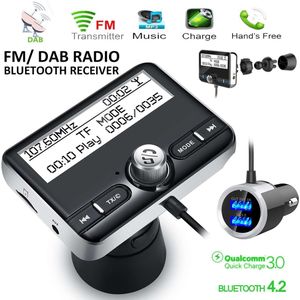 Universele Auto Dab Radio Ontvanger Tuner Fm-zender Bluetooth Versie 4.2 + Edr Plug-En-Play Dab Adapter qc 3.0 Fast Charger
