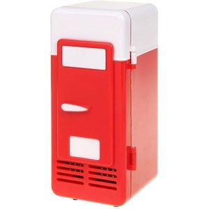 Mini Rode Usb Koelkast Cooler Beverage Drankblikjes Cooler / Warmer Koelkast Voor Laptop Pc Computer
