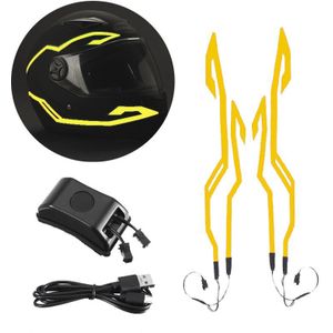 4-In-1 Verbeterde Motorhelm Night Rijden Koude Licht Universal Signal Knipperende Strip Led Lichtgevende Sticker Strip usb Charger