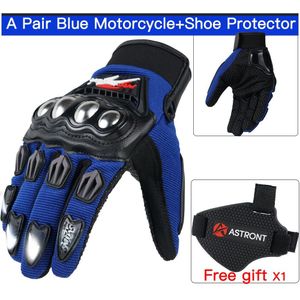 Motorhandschoenen Volledige Vinger Luva Motoqueiro Guantes Moto Fiets Ademend Pu Leer Beschermende Gears Fietsen Handschoen