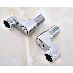 2 Stuks Chrome Klauw Voet Bad Douche Kraan Verstelbare Adapter Swing Armen Muur Mount Vervanging Deel Badkamer Benodigdheden Nba183