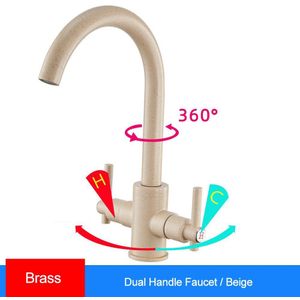 Griferia Para Cocina Aanrecht Matte Black Kraan Warm Koud Water Mengkraan 360 Rotatie Moderne Kraan Dual Handle Streamen kranen