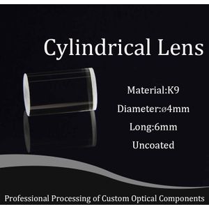 Cilindrische Lens Optiek K9 Glas Diameter 4 Mm, Lange 6 Mm, lichtgeleider Cilindrische Spiegel Glazen Staaf Onderwijs Experiment