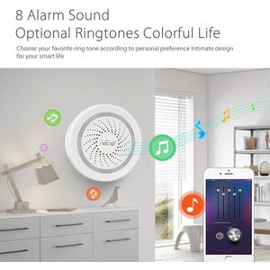 Draadloze Wifi Sirene Alarm Sensor Voor Thuis Smart Apparaat Ondersteuning Batterij-Aangedreven Kan Worden Opgeladen Met Usb kabel