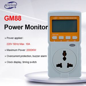 BENETECH GM88 Intelligente Timing Power Monitor met voeding: 220V 50Hz Max 1A (binnen 2.2KW)