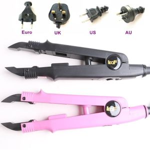 + 1 Stuk Zwart Of Roze Loof Platte Tip Haarverlenging Gereedschap Verstelbare Temperatuur Keratine Warmte Haar Connector