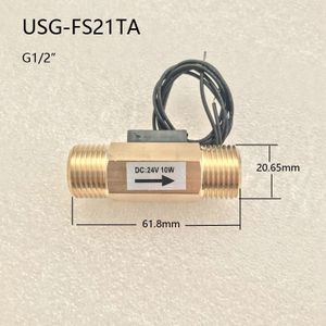 USG-FS21TA Flow Sensor Schakelaar Riet Schakelaar Messing Zwaartekracht Sensor Schakelaar 1.5-12L/Min DC24V 10W 2 Draad Saier Sensor isentrol