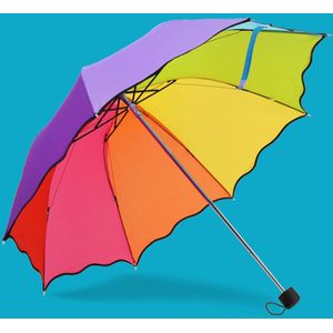 Kinderen Paraplu Kleurrijke Parasol Regenboog Vouwen kinderen Paraplu Kids Regen Bescherming guarda chuva paraguas parapluie