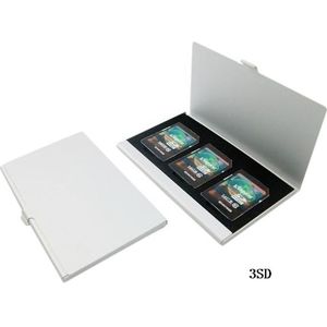 Draagbare card box houders Aluminium Memory Card Case voor 3 PCS SD Card