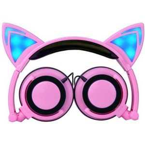 LED Glowing Cat Ear Hoofdtelefoon Kinderen Gaming Over Ear Stereo Hoofdtelefoon 3.5mm Jack Universele Voor Mobiele Telefoon Computer