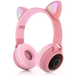 Led Kat Ear Hoofdtelefoon Noise Cancelling Bluetooth 5.0 Draadloze Headset Met Microfoon Kids Vrouwen Telefoon Muziek Stereo Hoofdtelefoon