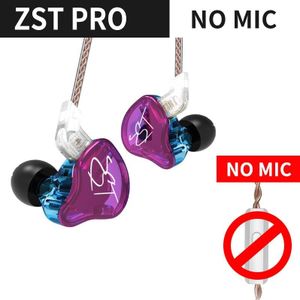 Kz Zst/Zst Pro Zst X 1DD + 1BA Hybrid In-Ear Oortelefoon Noise Cancelling Headset Met Microfoon vervanging Kabel Zsx ZS10PRO Zsnpro Zstx