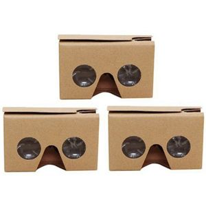 3Pcs 3D Bril Voor Google Kartonnen V2 Vr Valencia 4.5- 6Inch Smartphone + Hoofdband