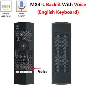MX3 Voice Control Draadloze Air Mouse Keyboard 2.4G Rf Gyro Sensor Smart Afstandsbediening Voor X96 H96 Android Tv box Mini Pc Vs G10