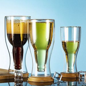 Creatieve Cocktail Wijnglas Mok Dubbele Wand Mokken Bier Wijn Glazen Whiskey Champagne Glas Koffie Wodka Cups Fles Stijl