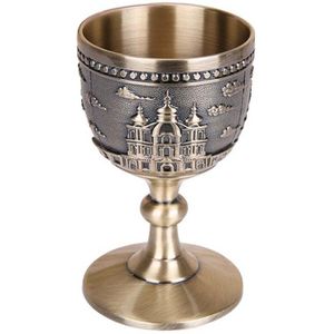 Klassieke Metalen Wijn Cup Handgemaakte Kleine Beker Huishoudelijke Koperen Wijn Glas Carving Patroon