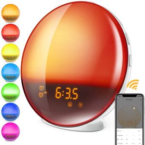 7 Kleuren Zonsopgang/Zonsondergang Wifi Smart Wake Up Light Werkdag Wekker Slimme Leven App Werkt Met Alexa Google thuis