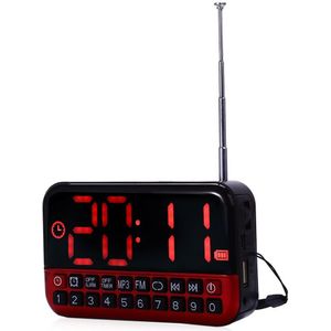 Digitale Wekker Led Display Radio Muziek MP3 Speaker Reizen Snooze Functie Draadloze Antenne Office Home Voor Ouder De Aged