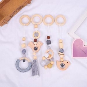 4 Stuks/set Baby Gym Speel Frame Hout Kralen Opknoping Hanger Kids Rack Ring-Pull Opknoping Decoratie Accessoires Baby Speelgoed rammelaar