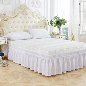 Bed Rok Wit Wrap Rond Elastische Bed Shirts Zonder Bed Oppervlak Twin/Full/Queen/King Size 38cm Hoogte Home Hotel Gebruik