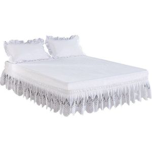 Kant Ruches Pure Kleur Bed Rok Elastische Losse Bed Schort Bed Rok Twin Volledige Queen King Size bed Decor
