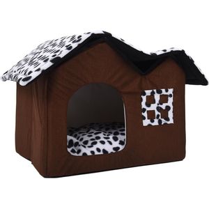 Verwijderbare Hond Bedden Dubbele Pet House Bruine Hond Kamer Kat Bedden Hond Kussen Luxe Huisdier Producten 55X40X42 Cm