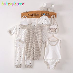 Babzapleume lente zomer pasgeboren baby kleding katoen rompertjes lange mouw jumpsuit baby jongens meisjes kleding sets 8 stuk BC1002