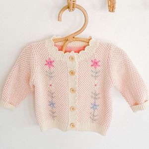 Mode Gebreide Borduren Baby Girl Fall Truien Katoen Volledige Lengte Baby Girl Vest Voor Lente SW2019