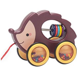Baby Cartoon Dier Auto Pull Touw Speelgoed Slepen Voertuigen Rammelaars Educatief P31B