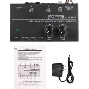 Ultra-Compact Monitor Hoofdtelefoon Versterker Amp Met Xlr Microfoon Ingang 6.35 Mm Monitor Input 6.35 Mm & 3.5 Mm hoofdtelefoon Uitgangen